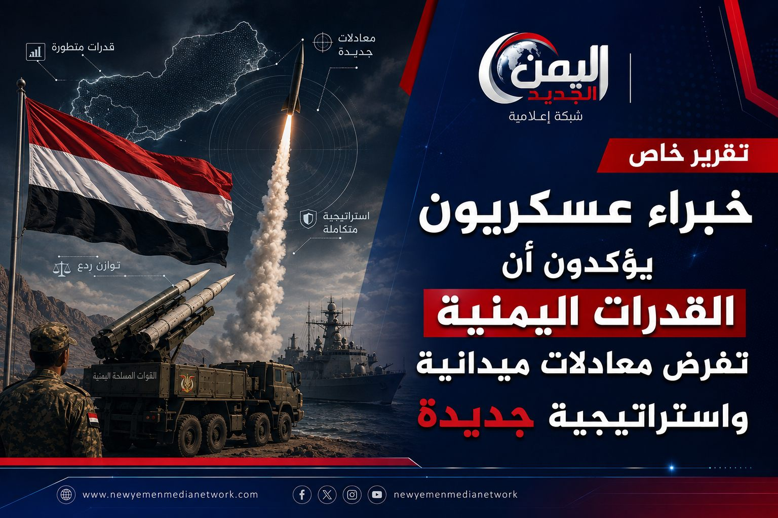 شبكة اليمن الجديد الإعلامية: خبراء عسكريون يؤكدون أن القدرات اليمنية تفرض معادلات ميدانية واستراتيجية جديدة