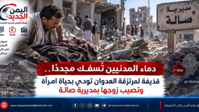 شبكة اليمن الجديد الإعلامية: دماء المدنيين تُسفك مجدداً.. قذيفة لمرتزقة العدوان تودي بحياة امرأة وتصيب زوجها بمديرية صالة