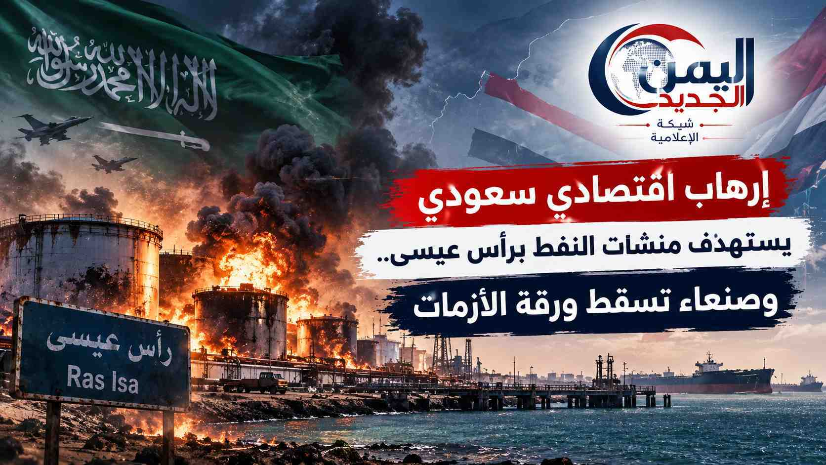 شبكة اليمن الجديد الإعلامية: إرهاب اقتصادي سعودي يستهدف منشآت النفط برأس عيسى.. وصنعاء تسقط ورقة الأزمات