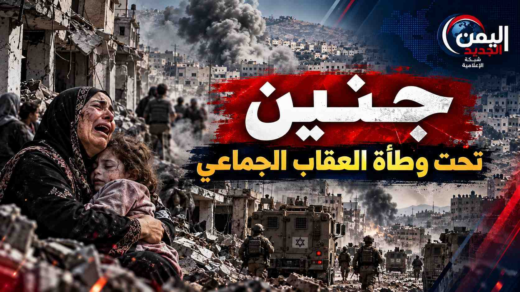 شبكة اليمن الجديد الإعلامية: جنين تحت وطأة العقاب الجماعي.. الاحتلال يشرعن التهجير القسري ويحول المخيم إلى سجن مفتوح