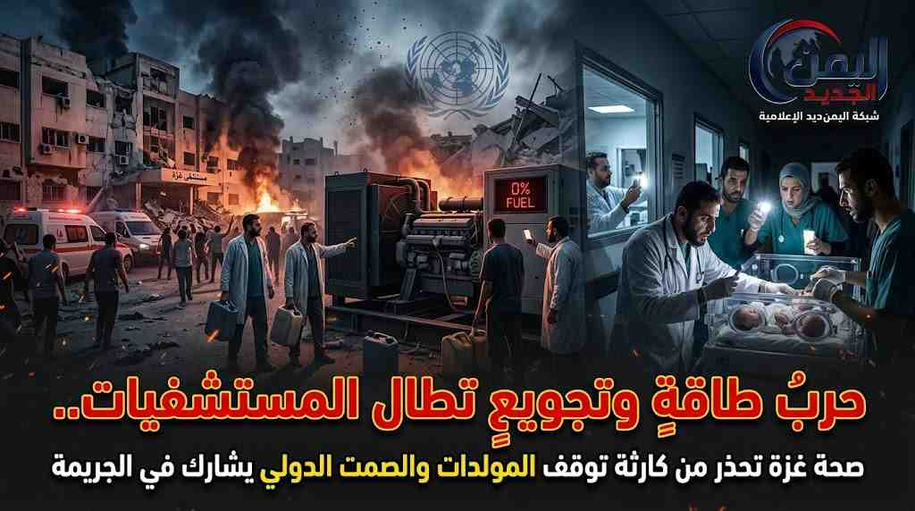 شبكة اليمن الجديد الإعلامية: حرب طاقة وتجويع تطال المستشفيات.. صحة غزة تحذر من كارثة توقف المولدات والصمت الدولي يشارك في الجريمة